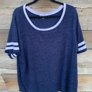 Plus Size 3X Navy Blue and White Jersey Shirt
